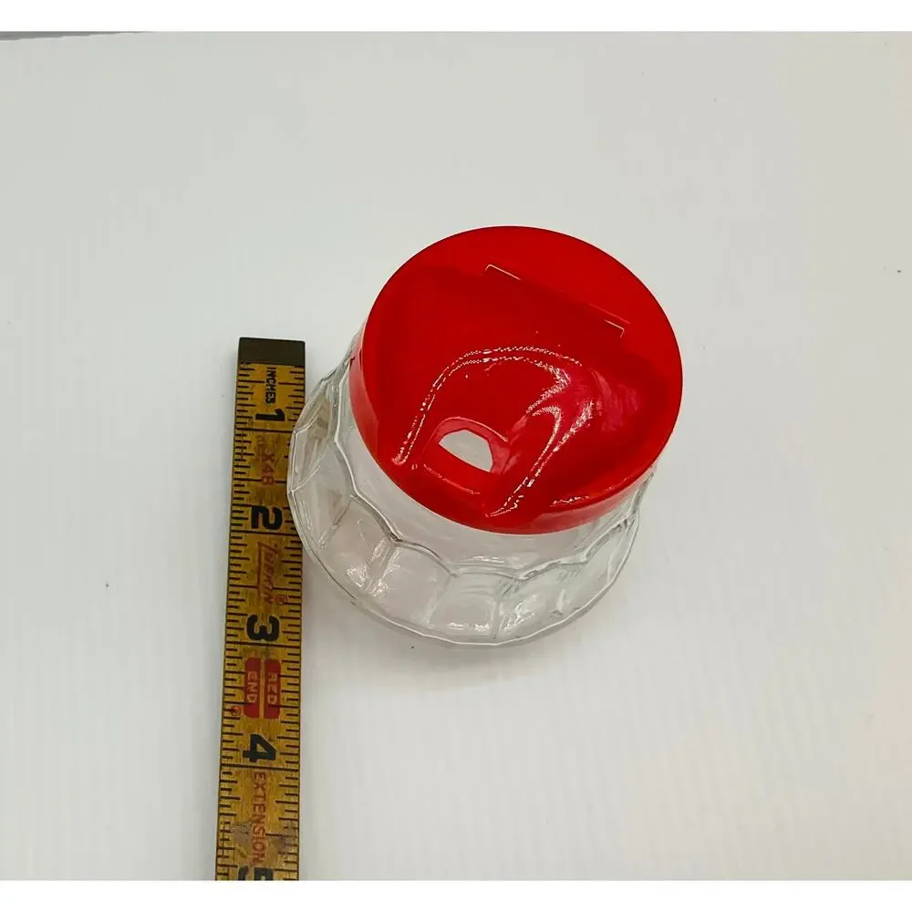 Vintage Federal Practical House Wares Chicago Kitchen Condiment Jar Red Lid